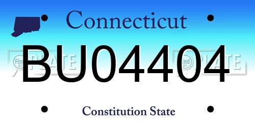 BU04404 Connecticut License Plate