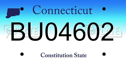BU04602 Connecticut License Plate