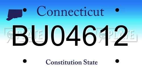BU04612 Connecticut License Plate