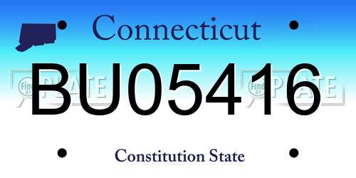 BU05416 Connecticut License Plate