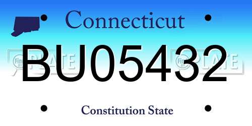 BU05432 Connecticut License Plate
