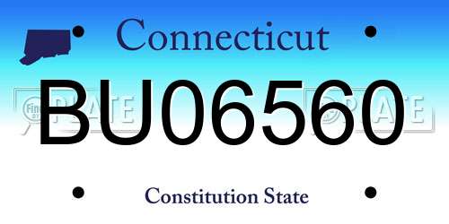 BU06560 Connecticut License Plate