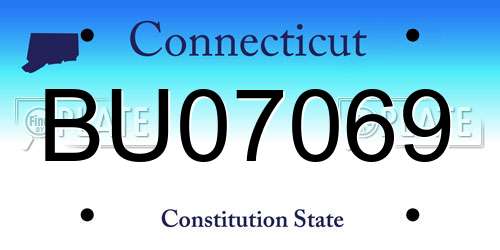 BU07069 Connecticut License Plate