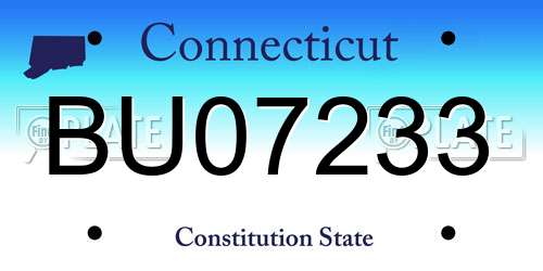 BU07233 Connecticut License Plate