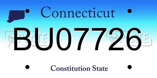 BU07726 Connecticut License Plate
