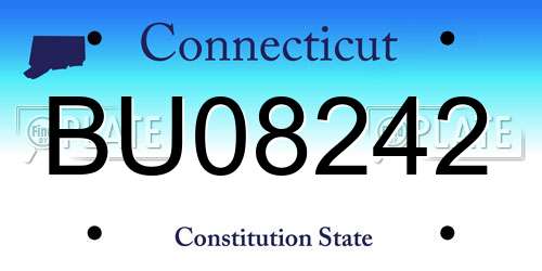 BU08242 Connecticut License Plate