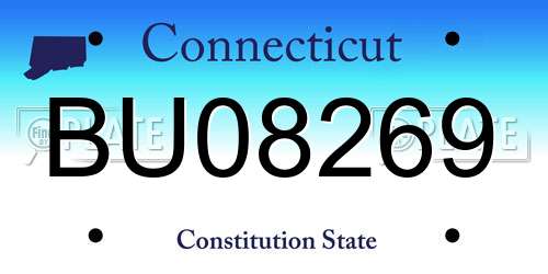 BU08269 Connecticut License Plate