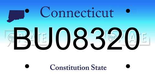 BU08320 Connecticut License Plate