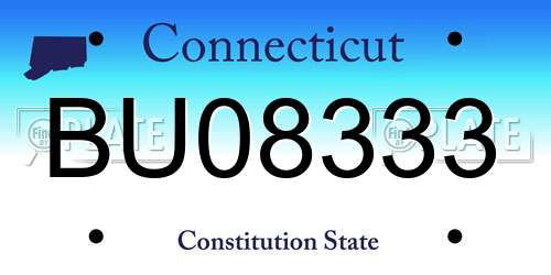BU08333 Connecticut License Plate