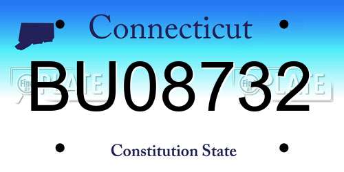 BU08732 Connecticut License Plate