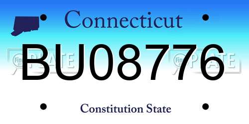 BU08776 Connecticut License Plate