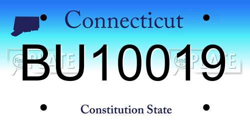 BU10019 Connecticut License Plate