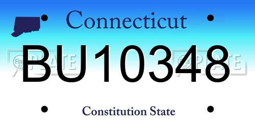 BU10348 Connecticut License Plate