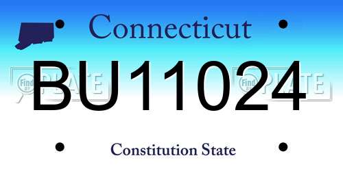 BU11024 Connecticut License Plate