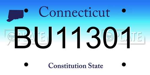 BU11301 Connecticut License Plate