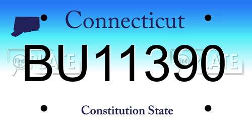 BU11390 Connecticut License Plate