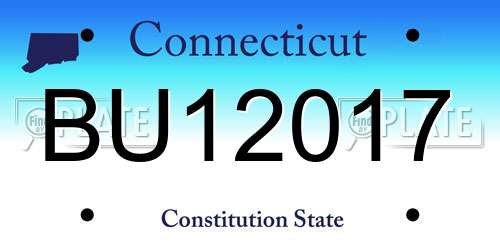BU12017 Connecticut License Plate