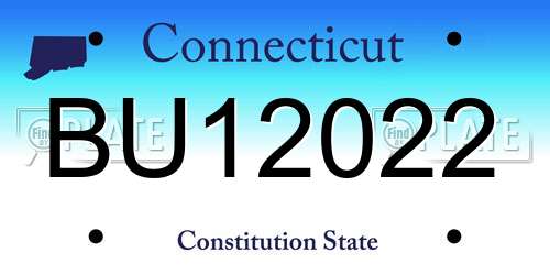 BU12022 Connecticut License Plate