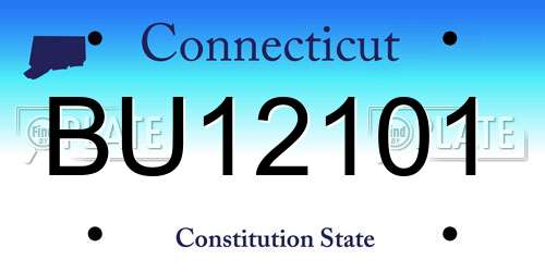 BU12101 Connecticut License Plate
