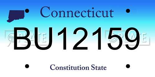 BU12159 Connecticut License Plate