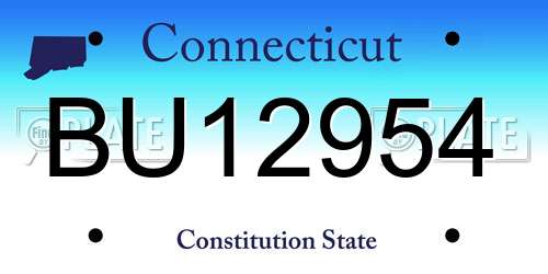 BU12954 Connecticut License Plate