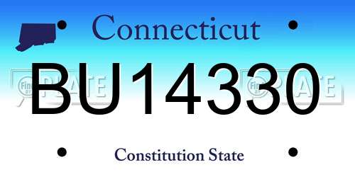 BU14330 Connecticut License Plate