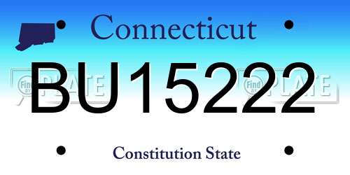 BU15222 Connecticut License Plate