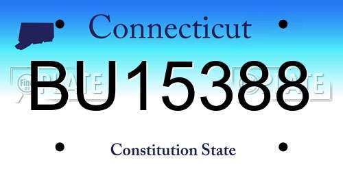 BU15388 Connecticut License Plate