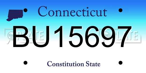 BU15697 Connecticut License Plate