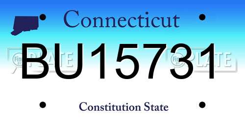 BU15731 Connecticut License Plate