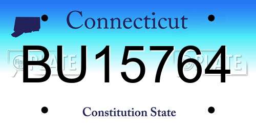 BU15764 Connecticut License Plate