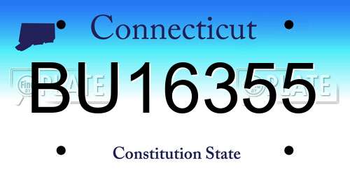 BU16355 Connecticut License Plate