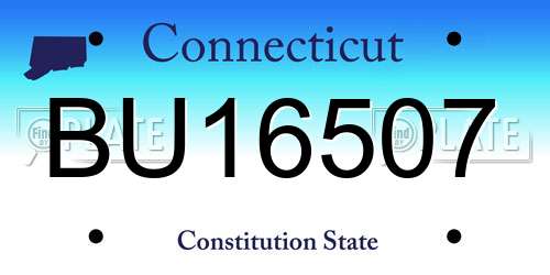 BU16507 Connecticut License Plate