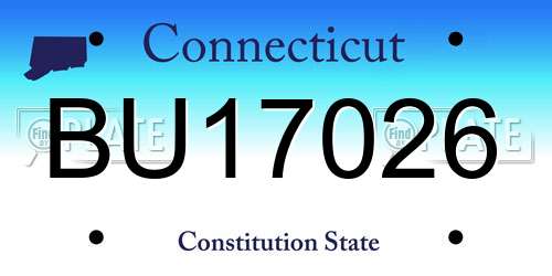 BU17026 Connecticut License Plate