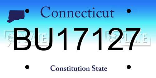 BU17127 Connecticut License Plate
