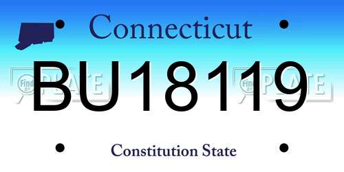 BU18119 Connecticut License Plate