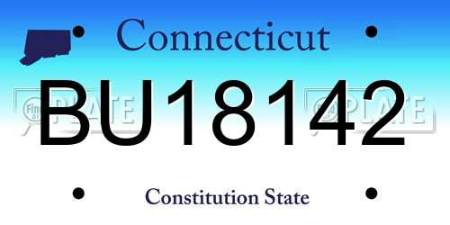 BU18142 Connecticut License Plate