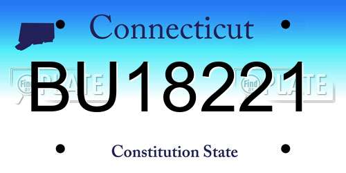BU18221 Connecticut License Plate