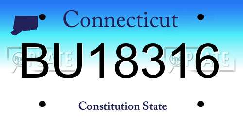 BU18316 Connecticut License Plate