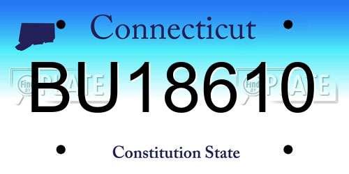 BU18610 Connecticut License Plate