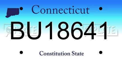 BU18641 Connecticut License Plate