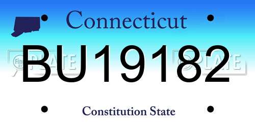 BU19182 Connecticut License Plate