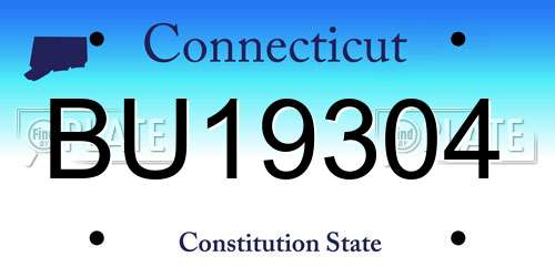 BU19304 Connecticut License Plate