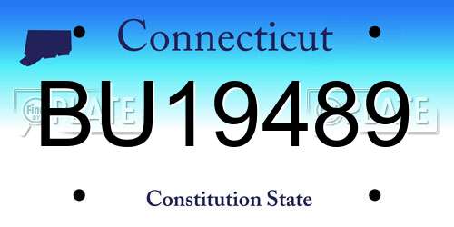 BU19489 Connecticut License Plate