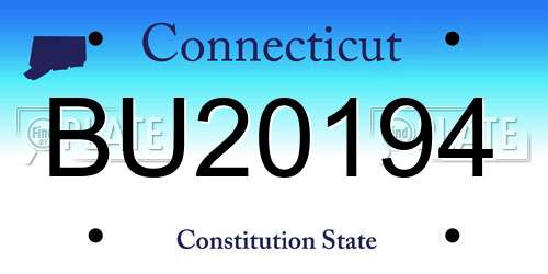 BU20194 Connecticut License Plate
