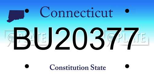 BU20377 Connecticut License Plate