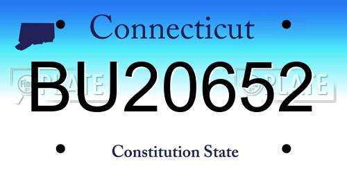 BU20652 Connecticut License Plate