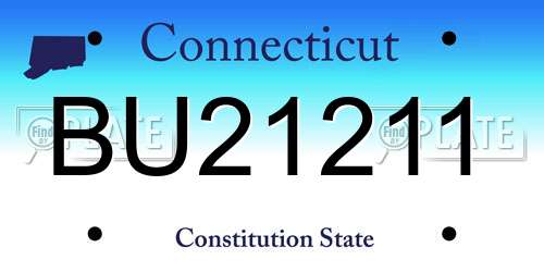 BU21211 Connecticut License Plate