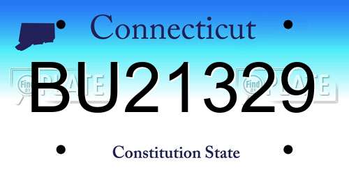 BU21329 Connecticut License Plate