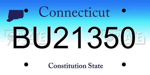BU21350 Connecticut License Plate